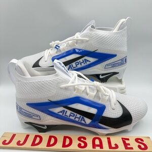Nike Alpha Menace Elite 4 Football Cleats White Royal Blue FZ7701-103 Men Sz 11